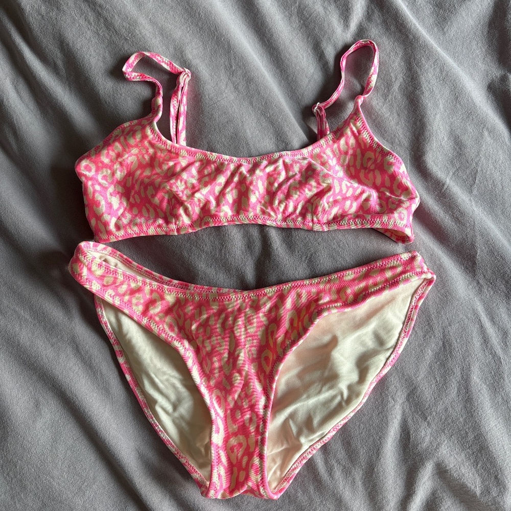 Pink Cheetah Triangl Swimsuit